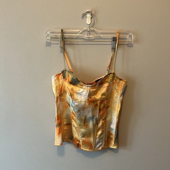 Pretty little thing orange tie dye print structured skirt set - Picture 4 of 4